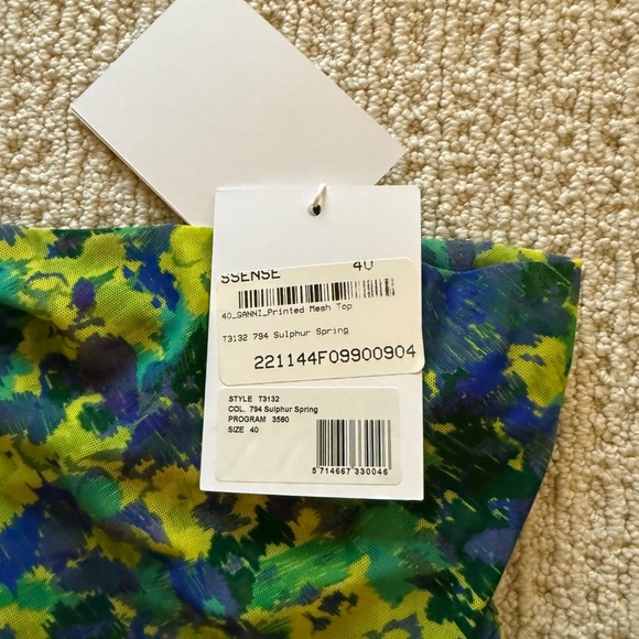 NWT Ganni Floral Mesh Turtleneck - Sz DE 40 US 8 - Picture 5 of 7